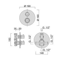 Товар: Смеситель для душа Giulini Futuro F8213-FUNO с термостатом Черный матовый - фото 2 Смеситель для душа Giulini Futuro F8213-FUNO с термостатом Черный матовый — фото 2, Смесители