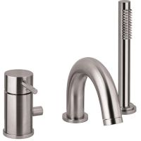 Смеситель на борт ванны Paffoni Light LIG047ST Сталь — фото 1, Смесители на борт ванны