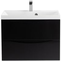 Тумба под раковину BelBagno Marino 70 MARINO-700-2C-SO-NL-P подвесная Nero Lucido — фото 1, Тумбы под раковину