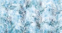 Фреска Ortograf Oasis 32742 Фактура флок FLK Флизелин (5*2,7) Голубой, Листья — фото 2, Фрески