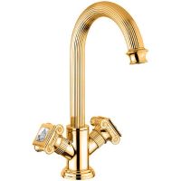 Смеситель для раковины Cezares Olimp OLIMP-LS2-03/24-Sw Золото 24 карат — фото 1, Смесители для раковины