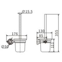 Ершик для унитаза CeramaLux Elegance 95813 Черный матовый — фото 2, Ершики для унитаза