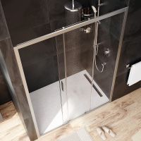 Душевая дверь AM.PM Gem 140 W90G-140-1-195MT профиль Хром матовый стекло прозрачное — фото 3, Раздвижные душевые двери