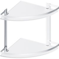 Стеклянная полка AM.PM Sense L A7456200 угловая Серебристая — фото 1, Полки для ванной и душа