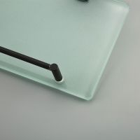 Стеклянная полка Frap F302 F30207 Черная матовая — фото 4, Полки для ванной и душа