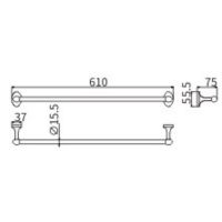 Полотенцедержатель CeramaLux Bell 53508 Хром — фото 2, Полотенцедержатели