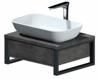 Тумба под раковину 1MarKa Grunge Loft 60П Ц0000001581 подвесная Бетон темно-серый — фото 1, Тумбы под раковину