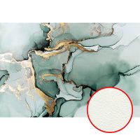 Фреска Ortograf Fluid art 34248 Фактура флок FLK Флизелин (4*2,7) Бирюзовый/Золото, Абстракция — фото 1, Фрески