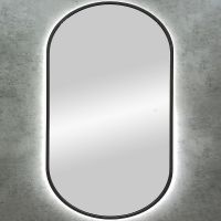 Зеркало Art&Max Bari AM-Bar-700-1100-DS-F с подсветкой с сенсорным выключателем Графит матовый — фото 1, Мебель для ванной