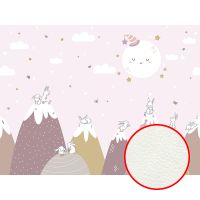 Фреска детская Ortograf Little Friends 34372 Фактура флок FLK Флизелин (4*3) Розовый/Разноцветный, Горы/Животные — фото 1, Фрески