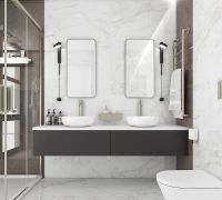 Керамогранит Ceradim Calacatta Faro Grey белый полированный 80х80 см — фото 7, Керамогранит