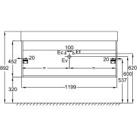 Тумба под раковину Jacob Delafon Vivienne 120 EB1669-J5-J54 подвесная Серая матовая Белая глянцевая — фото 4, Тумбы под раковину