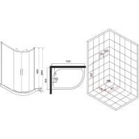 Душевой уголок Esbano ESR-8027A 120x80 L ESUGR8027AL профиль Хром стекло рифленое — фото 13, Асимметричные душевые уголки