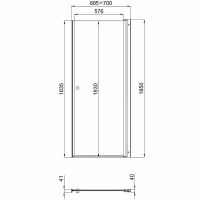 Душевая дверь Triton Уно 100 Щ0000036859 профиль Хром стекло прозрачное — фото 11, Душевые двери в нишу