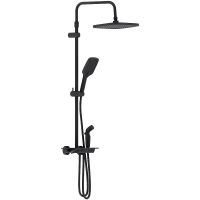 Душевая система Damixa Gala с термостатом Черная матовая арт-953770300 — фото 1, Душевые стойки