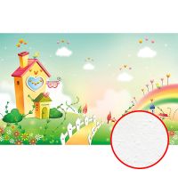 Фреска детская Ortograf Для малышей 4824 Фактура бархат FX Флизелин (4,3*2,7) Разноцветный, Домики арт-4824 (бархат FX) — фото 1, Фрески