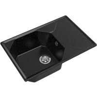 Кухонная мойка GranFest Unique GF-U-740L Черная — фото 1, Кухонные мойки