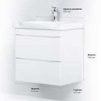 Товар: Тумба под раковину AM.PM Like 65 M80FHX0652WG подвесная Белая - фото 10 Тумба под раковину AM.PM Like 65 M80FHX0652WG подвесная Белая — фото 10, Мебель для ванной
