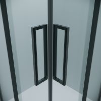 Душевой уголок Grossman Cosmo 90х90 300.K33.02.9090.42.00 профиль Графит сатин стекло прозрачное — фото 6, Квадратные душевые уголки