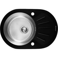 Кухонная мойка Seaman Eco Glass SMG-730B.B Нержавеющая сталь — фото 1, Кухонные мойки