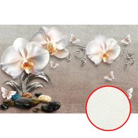 Фреска Ortograf 3D 6692 Фактура флок FLK Флизелин (4,2*2,7) Серый/Разноцветный, Цветы/Абстракция — фото 1, Фрески