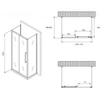 Душевой уголок Abber Schwarzer Diamant 110x50 профиль Хром стекло прозрачное арт-AG30110H-S50-S50 — фото 5, Прямоугольные душевые уголки