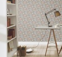 Обои RASCH Salisbury 552553 Флизелин (0,53*10,05) Серый/Разноцветный, Цветы — фото 2, Обои для стен