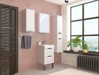 Подвесной шкаф Aquaton Сильва 32 L 1A215703SIW7L Дуб полярный — фото 5, Шкафы для ванной