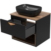 Товар: Тумба под раковину Brevita Bergen 60 BER-07060-19-02-1Я подвесная Черная матовая Дуб Галифакс олово - фото 8 Тумба под раковину Brevita Bergen 60 BER-07060-19-02-1Я подвесная Черная матовая Дуб Галифакс олово — фото 8, Мебель для ванной