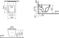 Комплект унитаза с инсталляцией Vitra Integra Square 9856B003-7206 с сиденьем Микролифт и клавишей смыва Хром матовый — фото 10, Комплекты унитаз + инсталляция