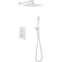 Душевая система Abber Weiss Insel AF8018FW Белая матовая — фото 1, Встраиваемые душевые комплекты