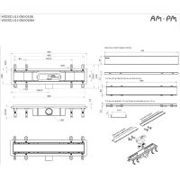 Душевой лоток AM.PM PrimeFlow 50 W02SC-U11-050-04SB с решеткой Хром матовый / под плитку Tile — фото 28, Душевые лотки