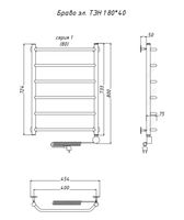 Электрический полотенцесушитель Тругор Браво 1 элТЭН 80x40 Хром — фото 2, Электрические полотенцесушители