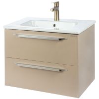 Тумба под раковину Bellezza Луиджи 60 4639209000458 2 ящика подвесная Капучино — фото 1, Мебель для ванной