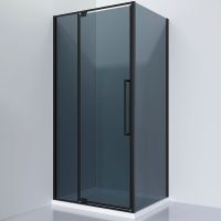 Душевой уголок Black&White Stellar Wind S812 BG 100x100 8121000G профиль Черный матовый стекло серое — фото 1, Душевые уголки