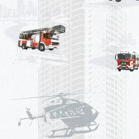 Обои детские AS Creation Little Stars 35813-2 Винил на флизелине (0,53*10,05) Серый/Красный, Автомобиль — фото 1, Обои для стен