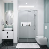 Товар: Душевая дверь Grossman Style 130 100.K33.05.130.10.00 профиль Хром стекло прозрачное - фото 1 Душевая дверь Grossman Style 130 100.K33.05.130.10.00 профиль Хром стекло прозрачное — фото 1, Раздвижные душевые двери