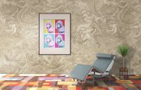 Обои Wiganford by Solo Crystal stone AK20105 Винил на флизелине (1,06*10,05) Бежевый/Розовый, Мрамор — фото 4, Обои для стен