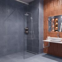 Душевая перегородка STWORKI Берген 90 MV-BE-90-CR профиль Хром глянцевый стекло прозрачное — фото 1, Душевые перегородки