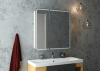 Зеркальный шкаф Континент Elliott LED 80 МВК014 с подсветкой Белый — фото 13, Зеркальные шкафы в ванную