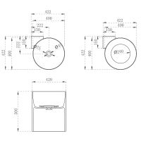 Раковина Abber Kristall 42 AT2705Emerald Зеленая — фото 6, Раковины подвесные