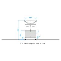 Тумба под раковину Style Line Эко Стандарт 12 55 Белый глянец арт-ЛС-000010055 — фото 5, Тумбы под раковину