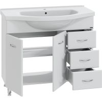 Тумба под раковину СанТа Эльбрус 100 201107 Белая — фото 2, Тумбы под раковину