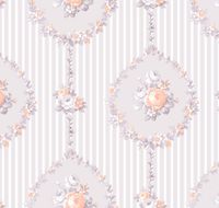 Обои Milassa Classic LS3 007 Флизелин (1*10,05) Сиреневый, Цветы/Полоса — фото 1, Обои для стен