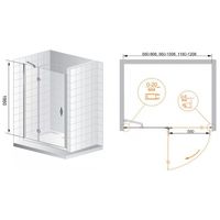 Душевая дверь Cezares Bergamo 120 L BERGAMO-B-12-120-C-Cr-L-IV профиль Хром стекло прозрачное — фото 3, Душевые двери в нишу