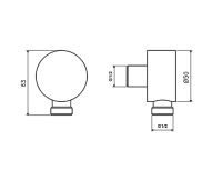 Шланговое подключение Excellent AREX.1030CR Хром — фото 2, Душевое оборудование. Душевая программа