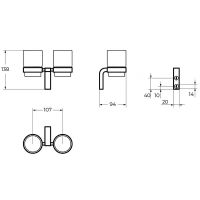 Стакан для зубных щеток Art&Max Ultima AM-8930A двойной Хром — фото 2, Мыльницы
