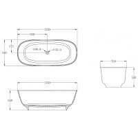 Товар: Ванна из полиэфирной смолы Abber Kristall 170х75 AT9707Opal Коричневая без гидромассажа - фото 6 Ванна из полиэфирной смолы Abber Kristall 170х75 AT9707Opal Коричневая без гидромассажа — фото 6, Ванны