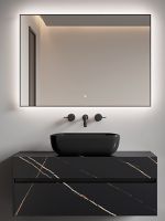 Товар: Зеркало Boheme Modern 100x70 543-100-B с подсветкой Черное с сенсорным выключателем и подогревом - фото 2 Зеркало Boheme Modern 100x70 543-100-B с подсветкой Черное с сенсорным выключателем и подогревом — фото 2, Мебель для ванной