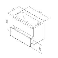 Тумба под раковину AM.PM Gem 75 M90FHX07522BM подвесная Черная матовая — фото 10, Тумбы под раковину